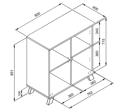 Madia salvaspazio stile nordico nuova