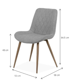 Sedia nordik finitura Grigio chiaro