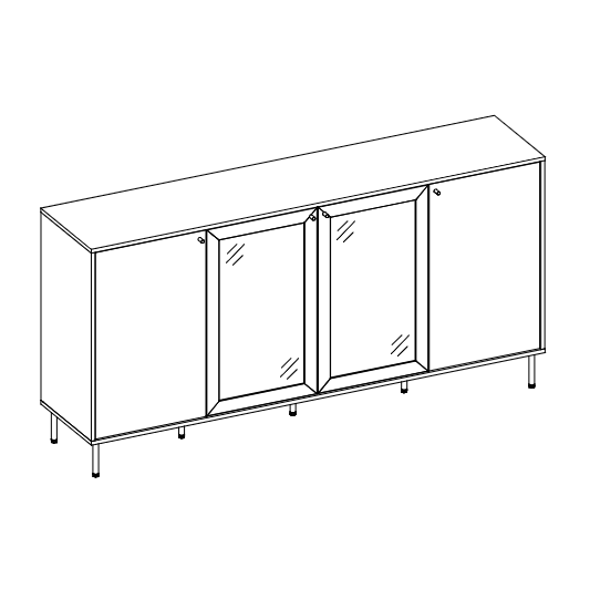 offerta Elegante Madia 4 ante finitura Blu scuro