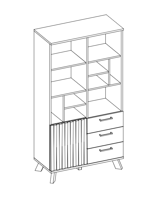 Libreria finitura Quercia del Nord