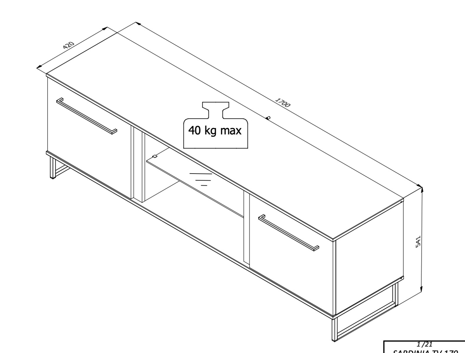 Nuova Offerte Black friday Porta TV moderno, colore Nero