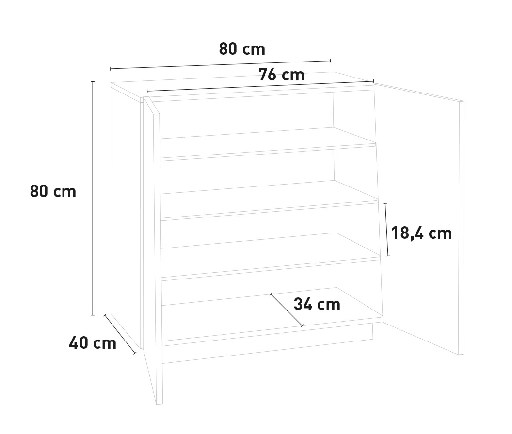 Scarpiera 2 ante, Bianca Lucida