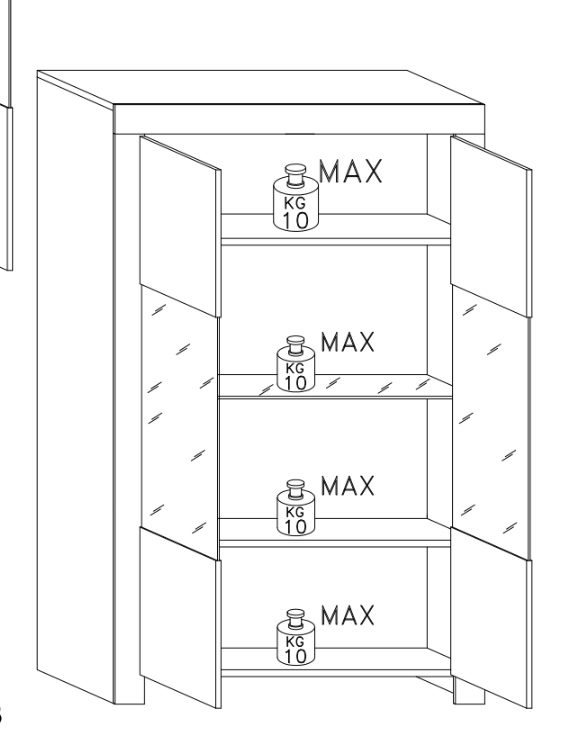 Vetrina 2 ante, finitura Rovere Cadiz 