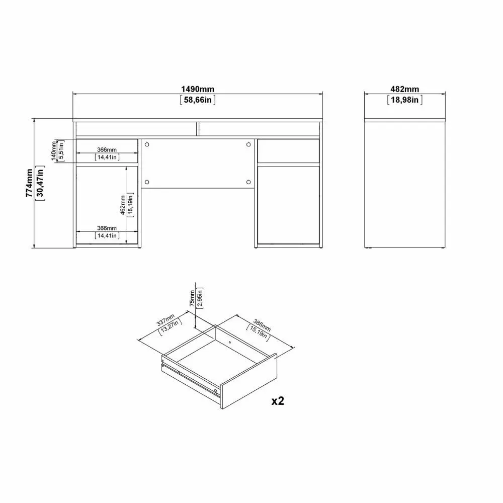 scrivania con alzata utile e comoda