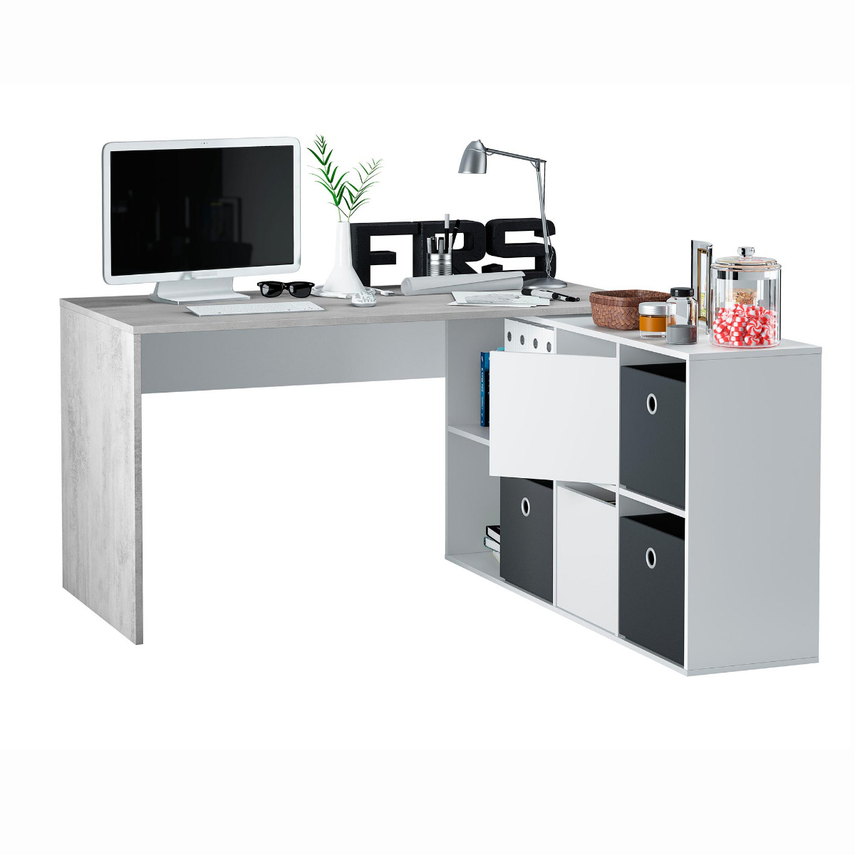 scrivania grigia economica