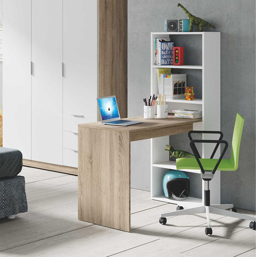 scrivania con libreria camerette