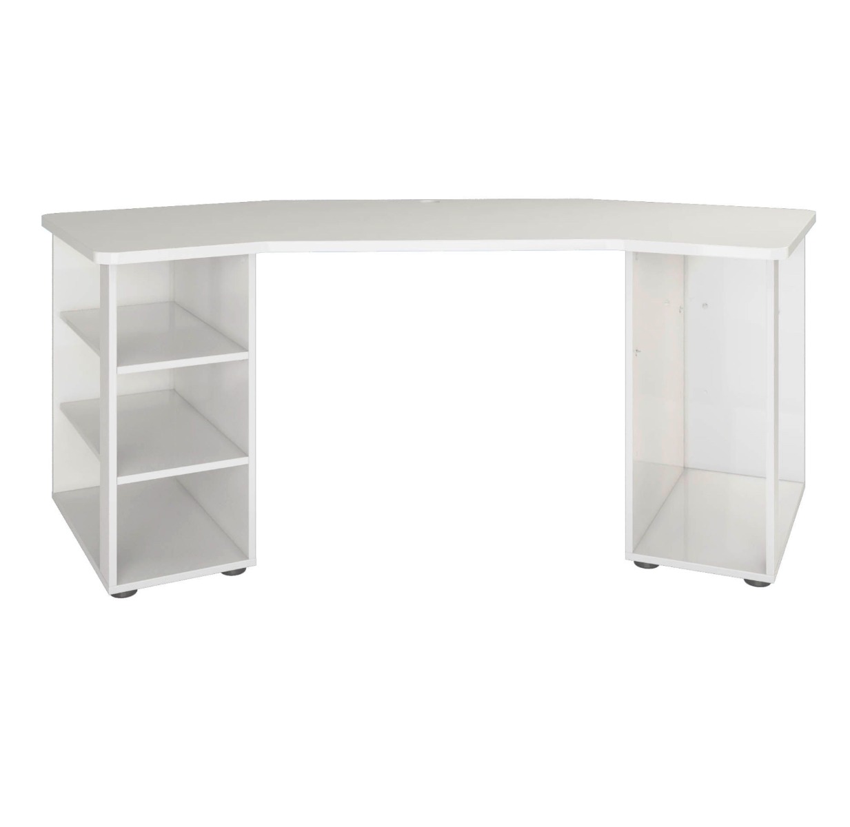 Innovativa Scrivania moderna colore Bianco lucido, Made in Italy