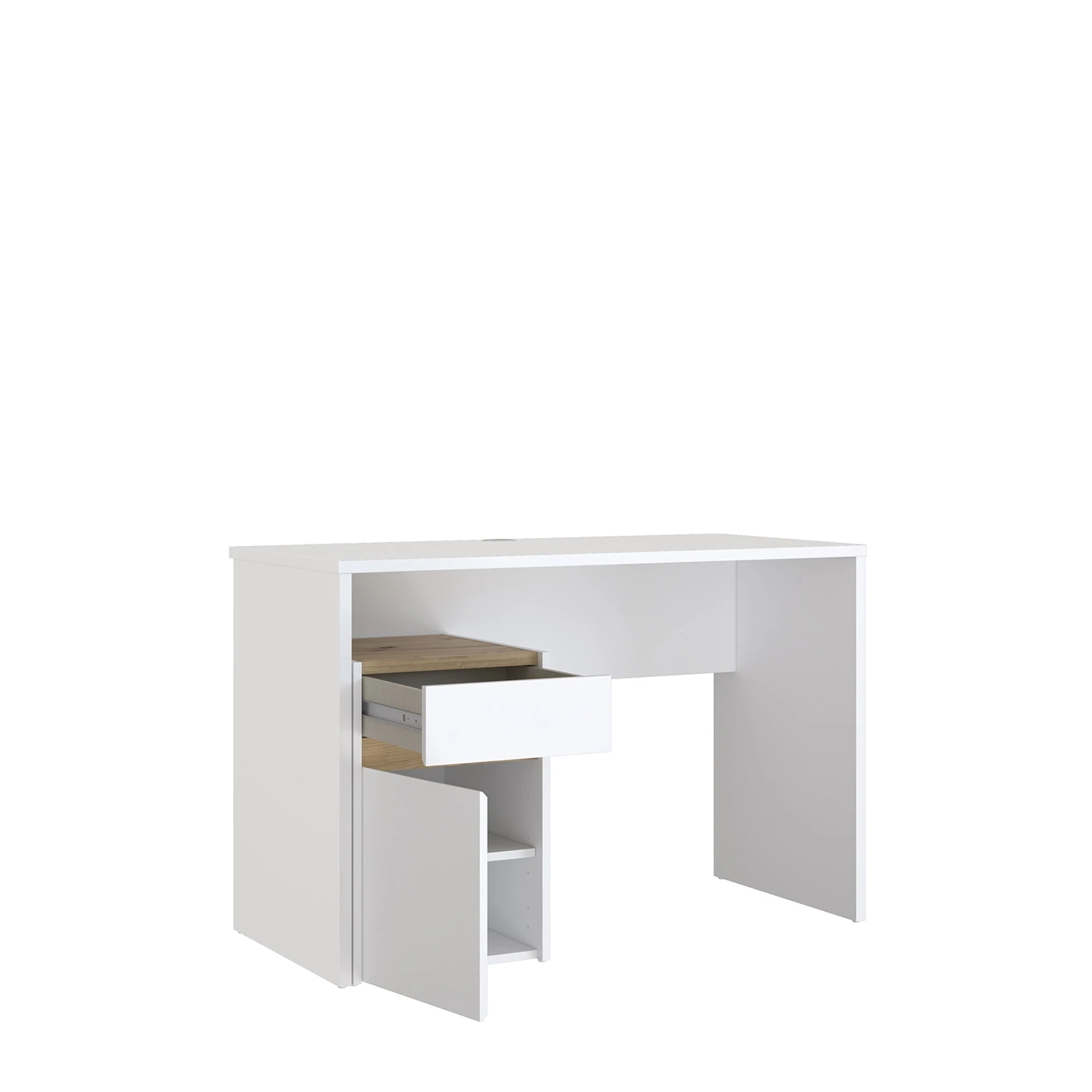 scrivania con cassetti bianca