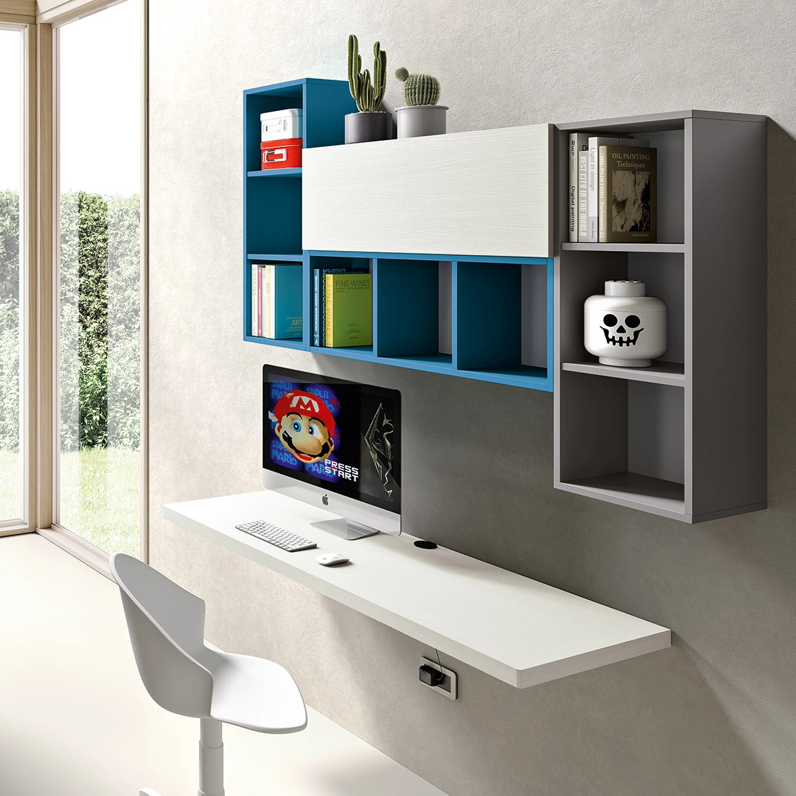 scrivania sospesa bianca