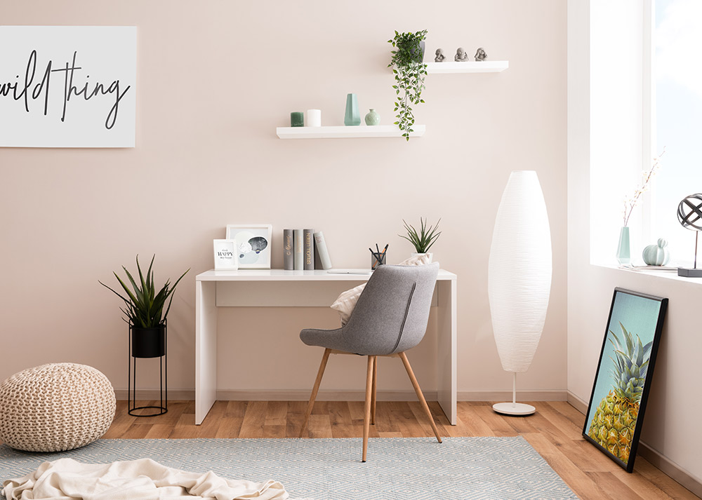 Elegante Scrivania moderna in finitura Bianco opaco