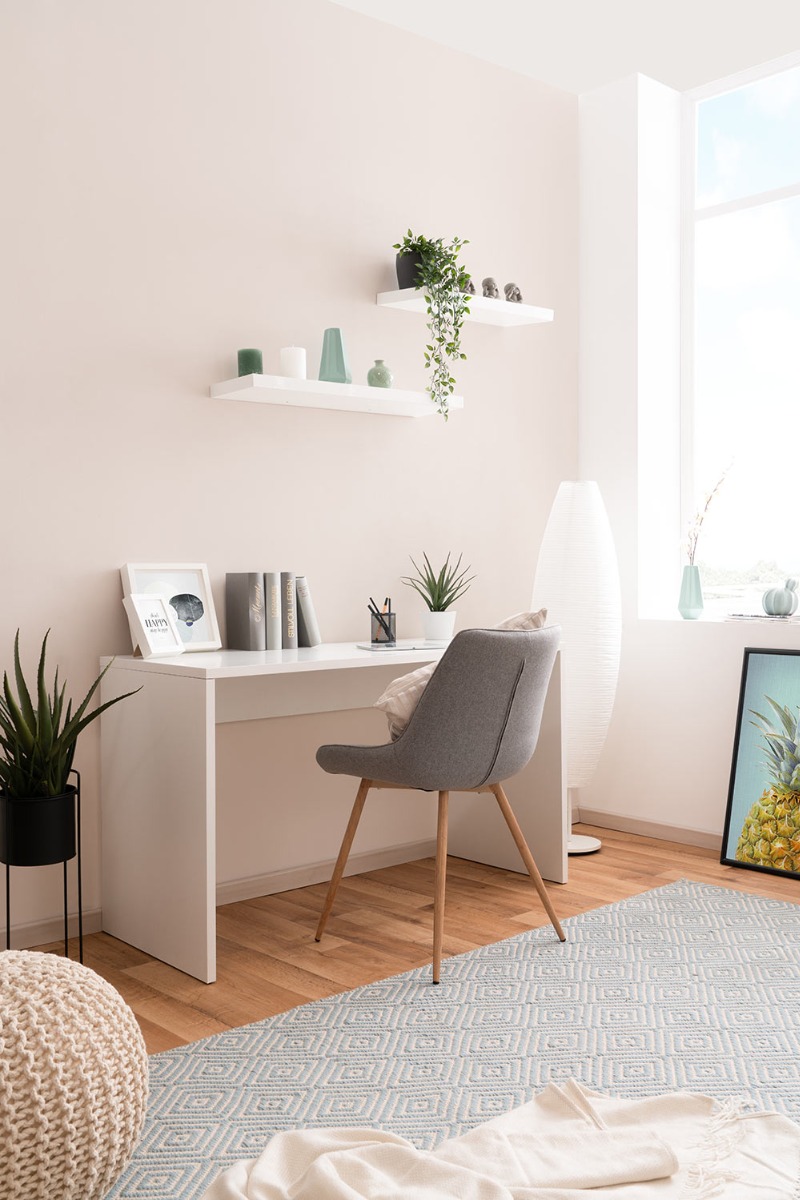 Elegante Scrivania moderna in finitura Bianco opaco