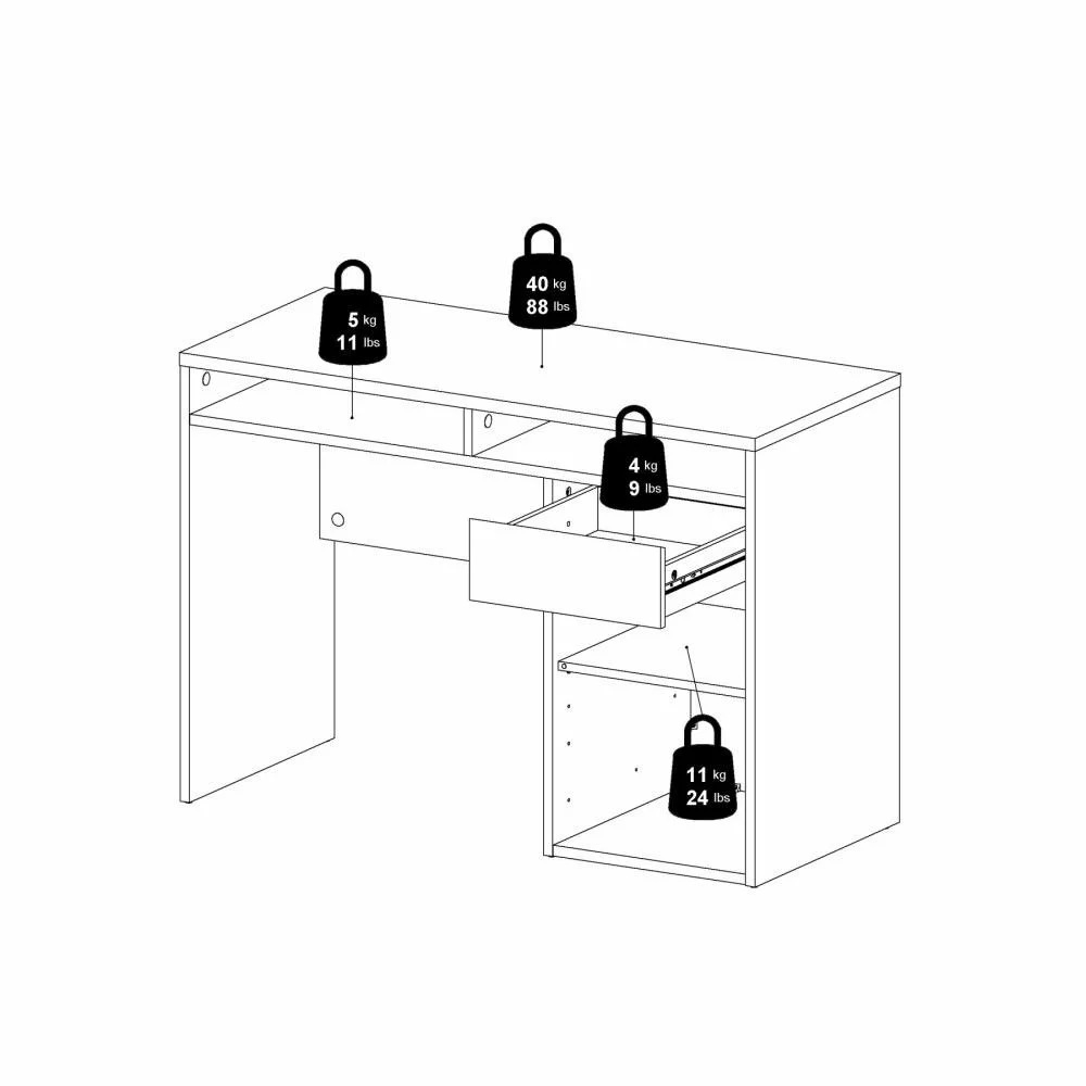 scrivania nero opaco