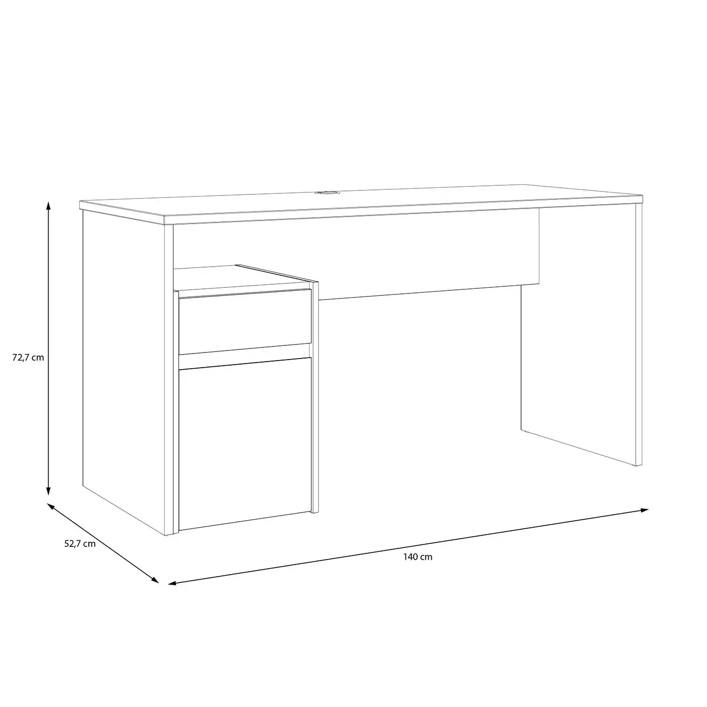 scrivania rovere con anta 