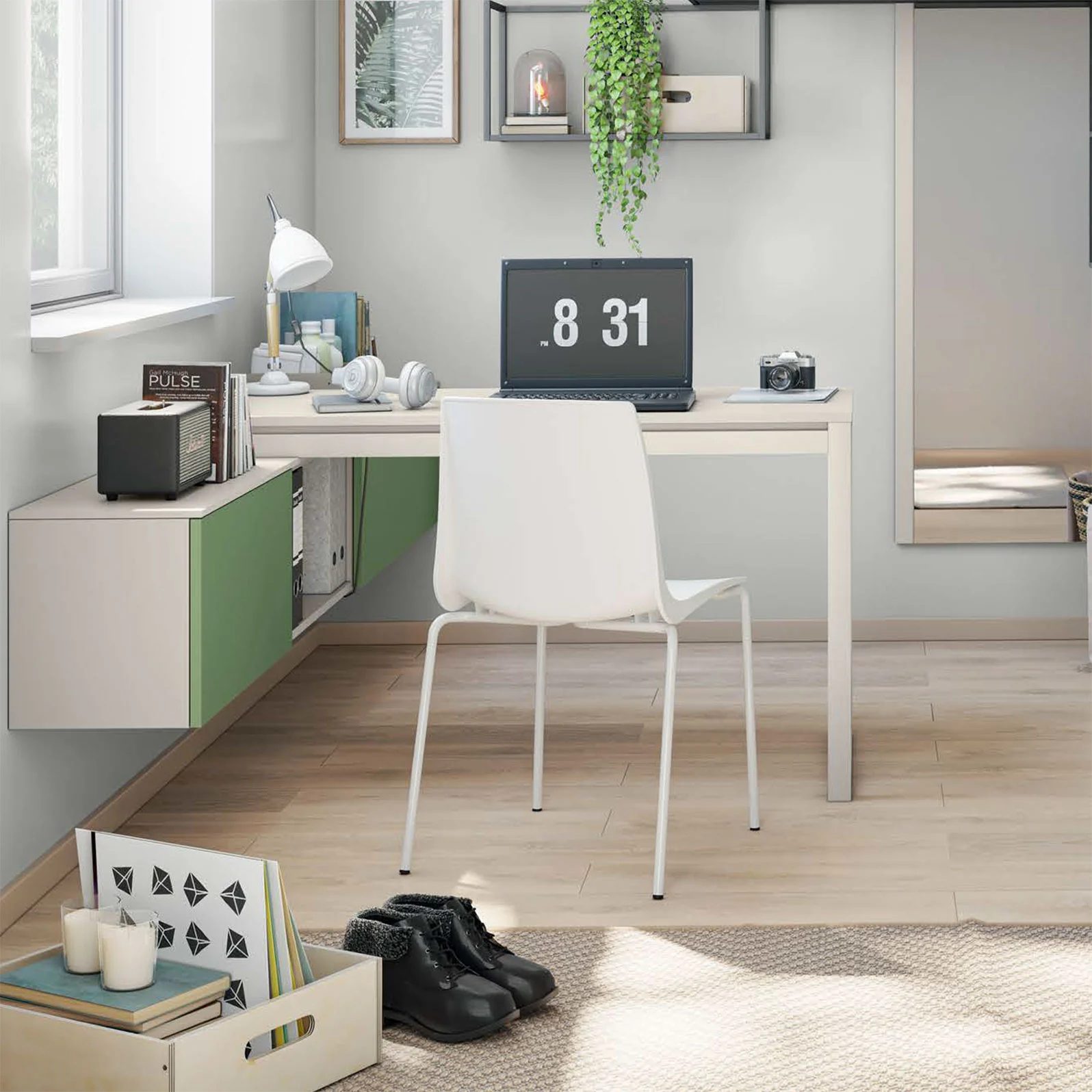 scrivania quarzo e verde