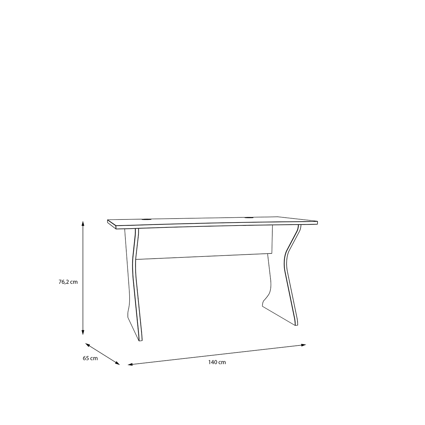 scrivania bianco opaco sagomata