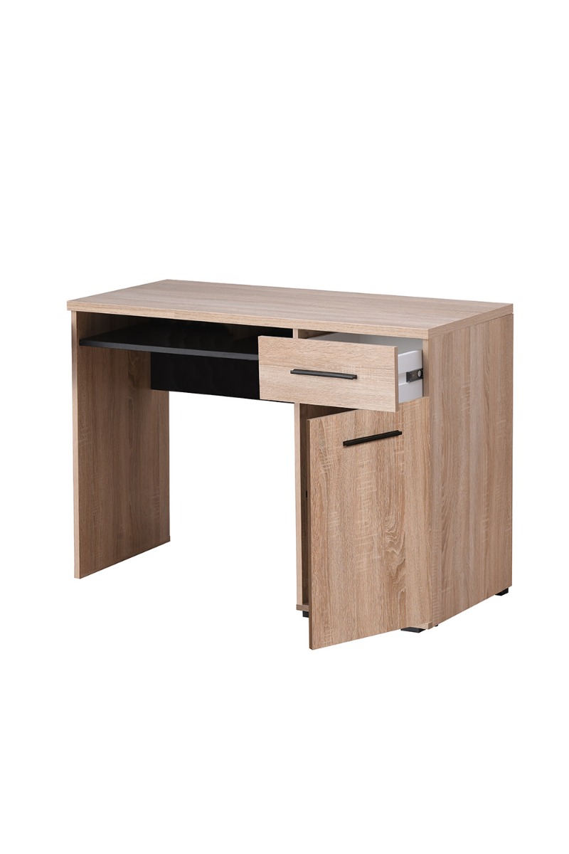 Scrivania moderna per cameretta, finitura Rovere 