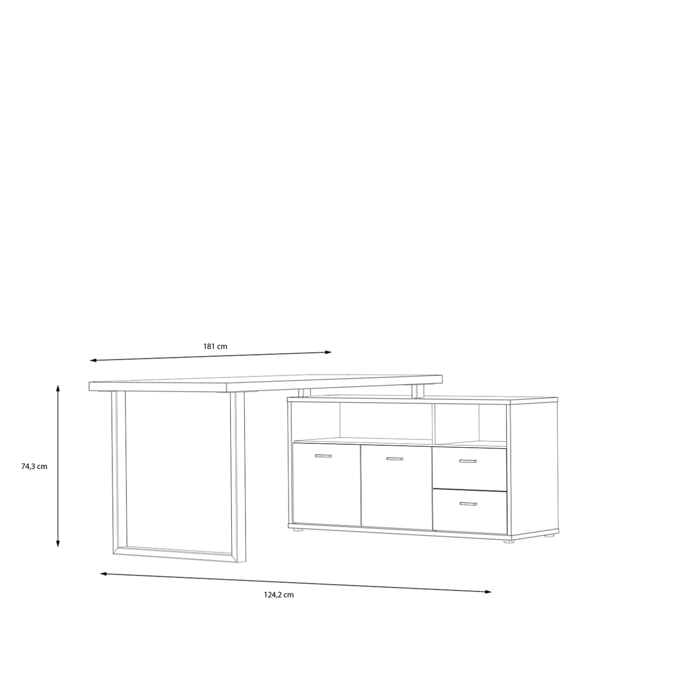scrivania industry ad angolo
