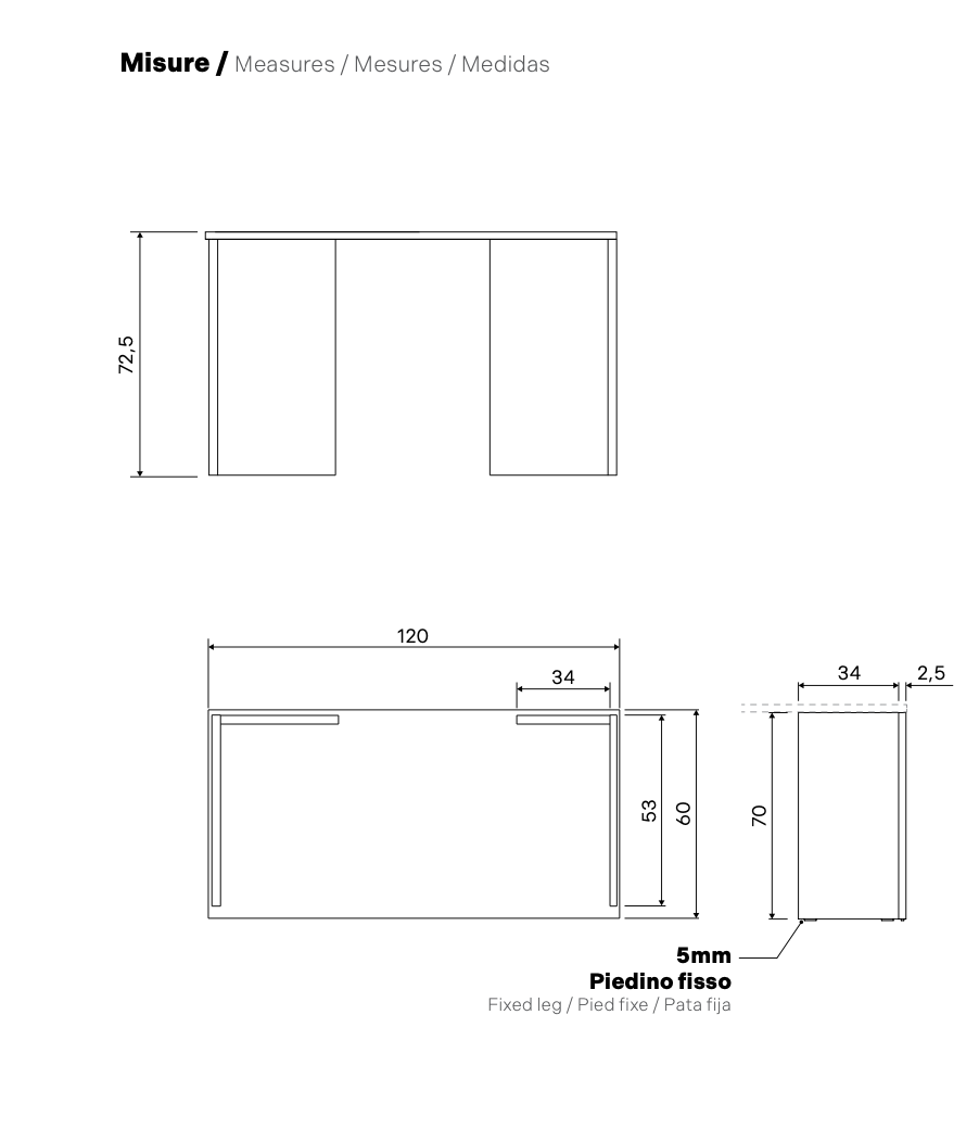 Zona studio per ragazzi con scrivania e libreria, Noce biondo e Agave