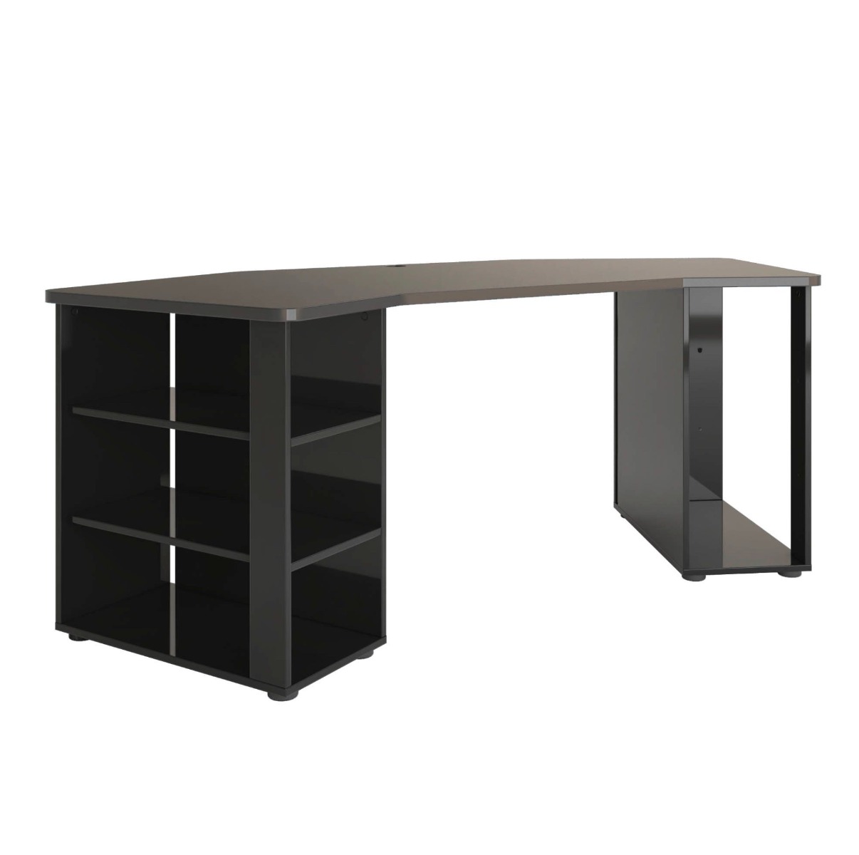 Scrivania moderna di design colore Nero lucido, Made in Italy