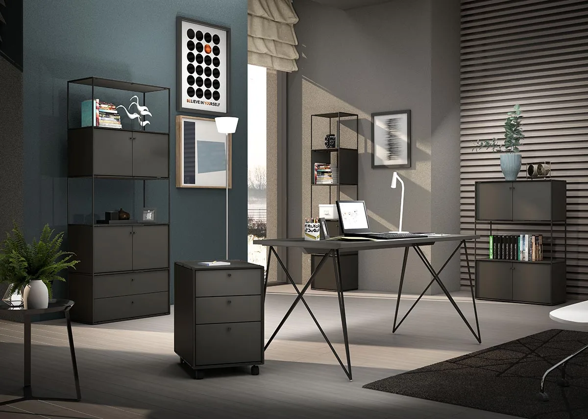 Scrivania Grigio laccato