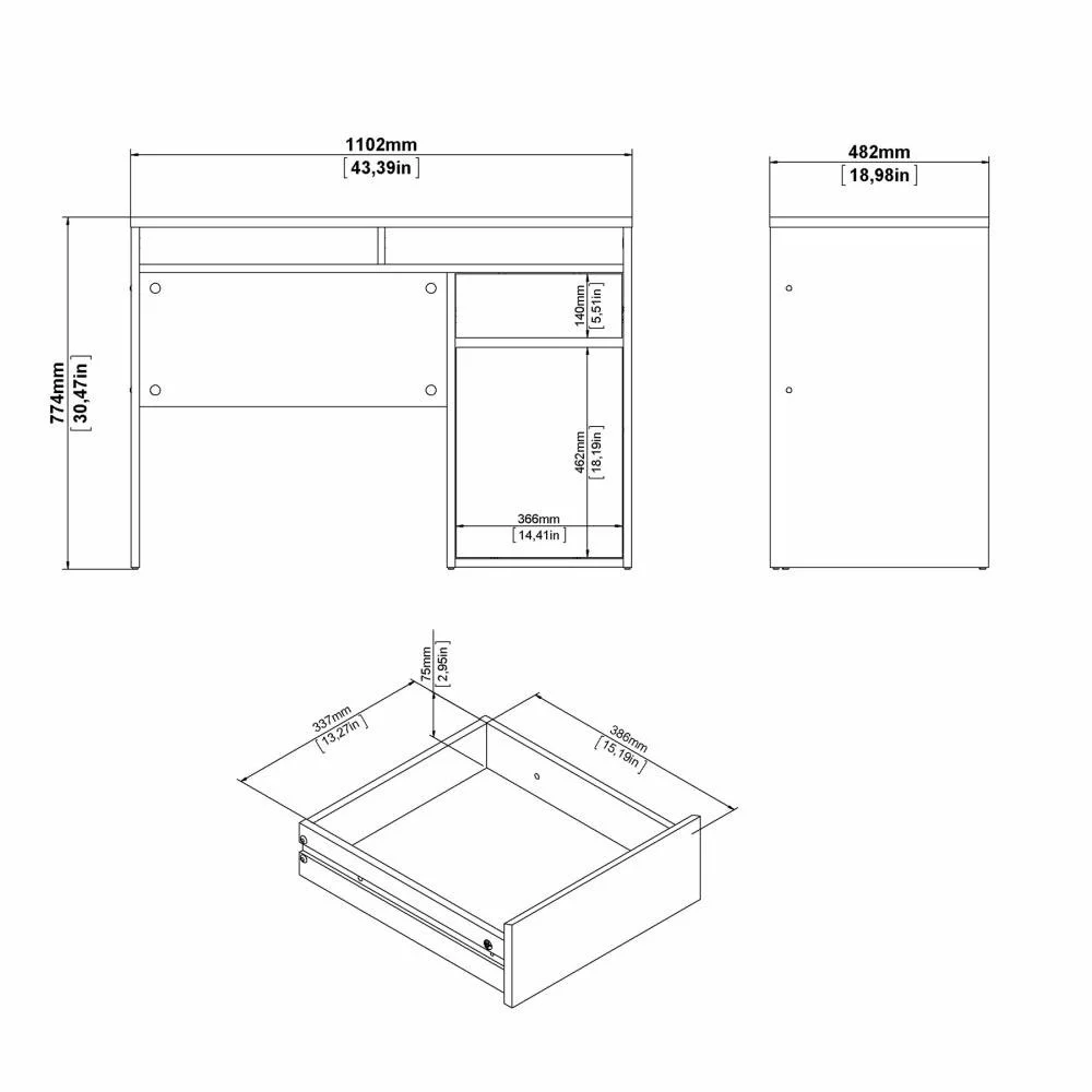 scrivania nero opaco