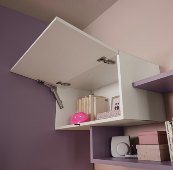 Scrivania camerette Moretti Compact, finitura Bianco e Mora laccato