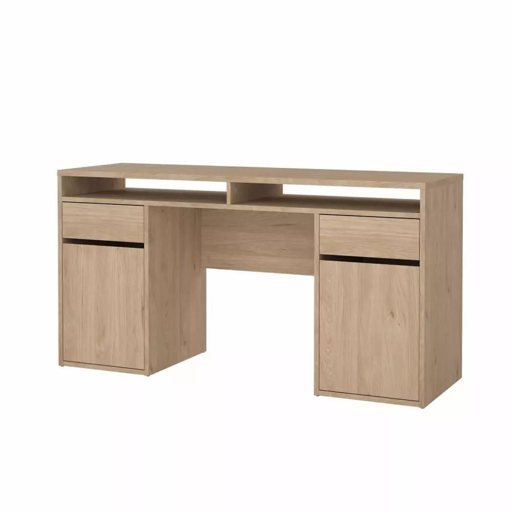 scrivania con alzata  color rovere