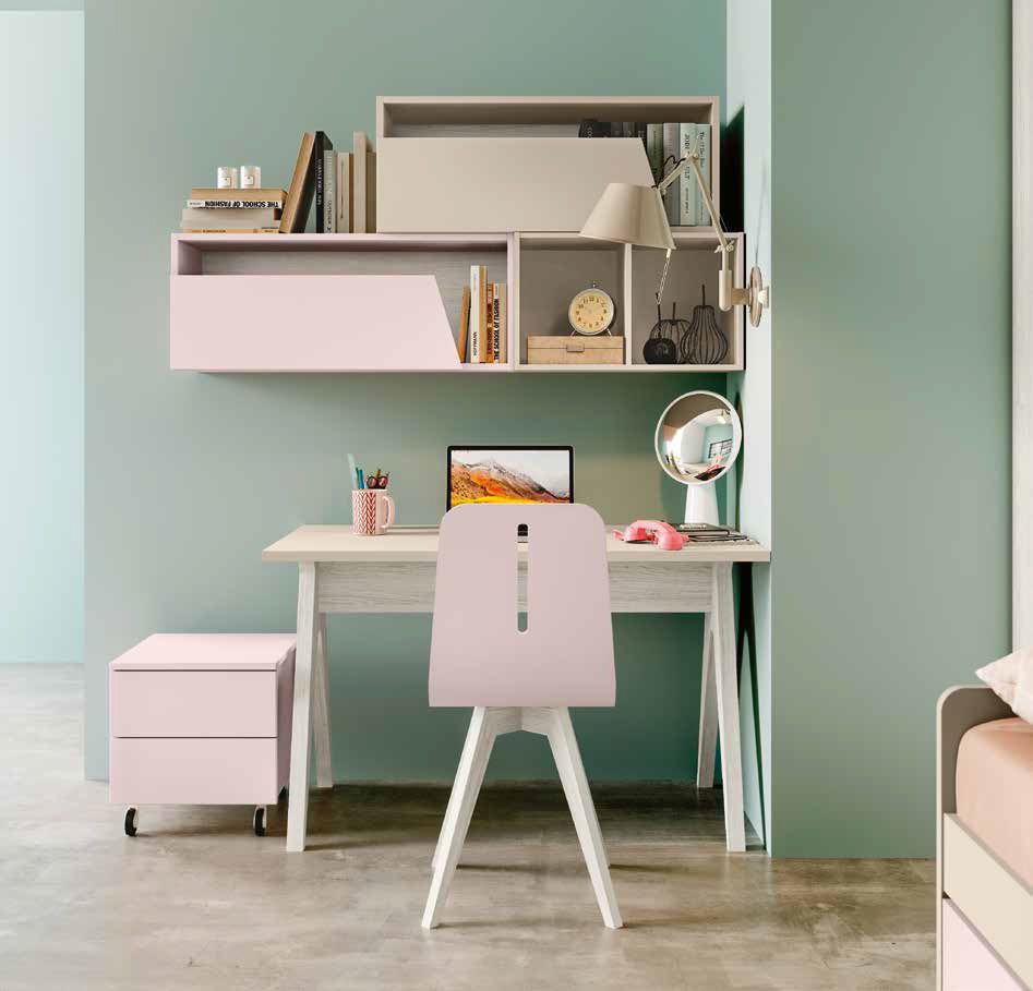 Scrivania orzo e bianca per camerette