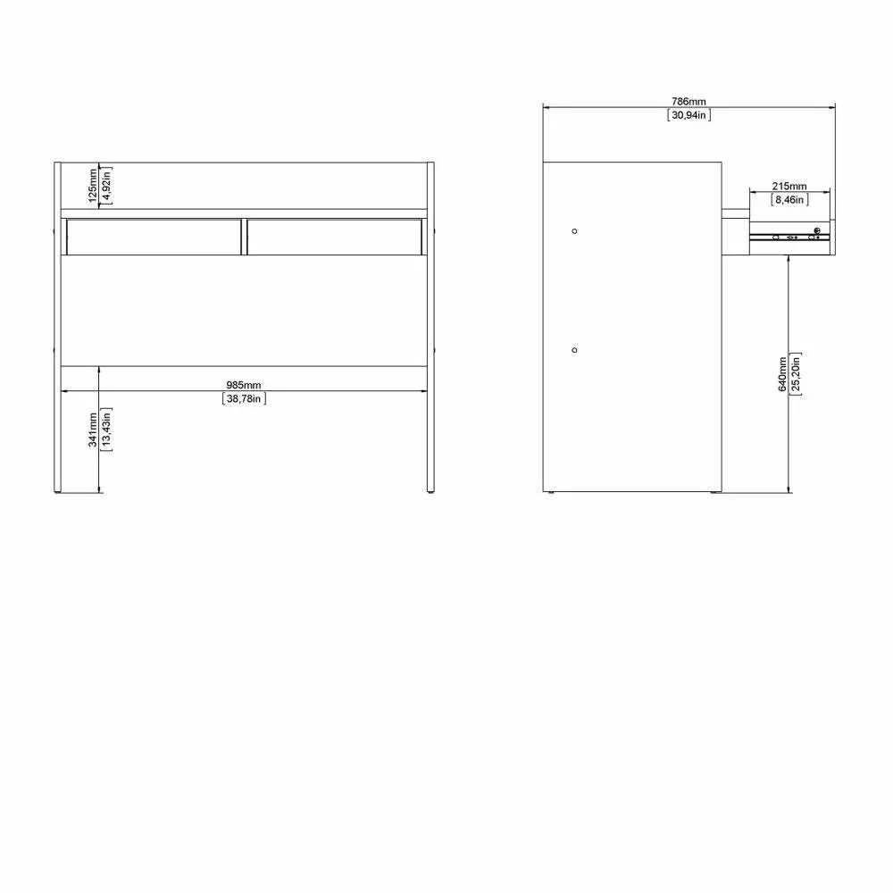 Scrivania bianca e rovere