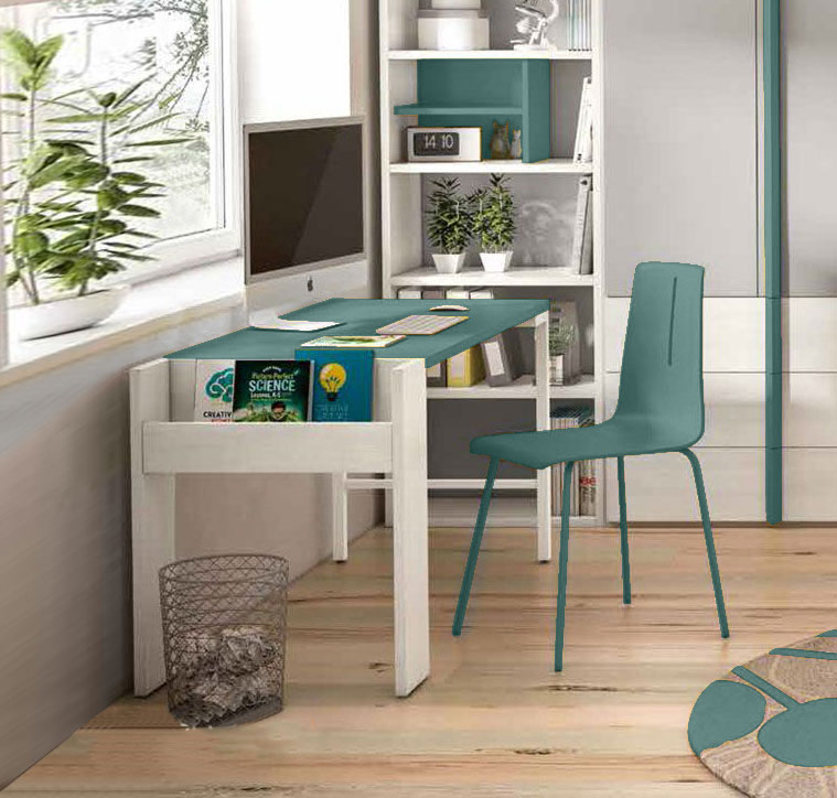scrivania ragazzi bianca e verde