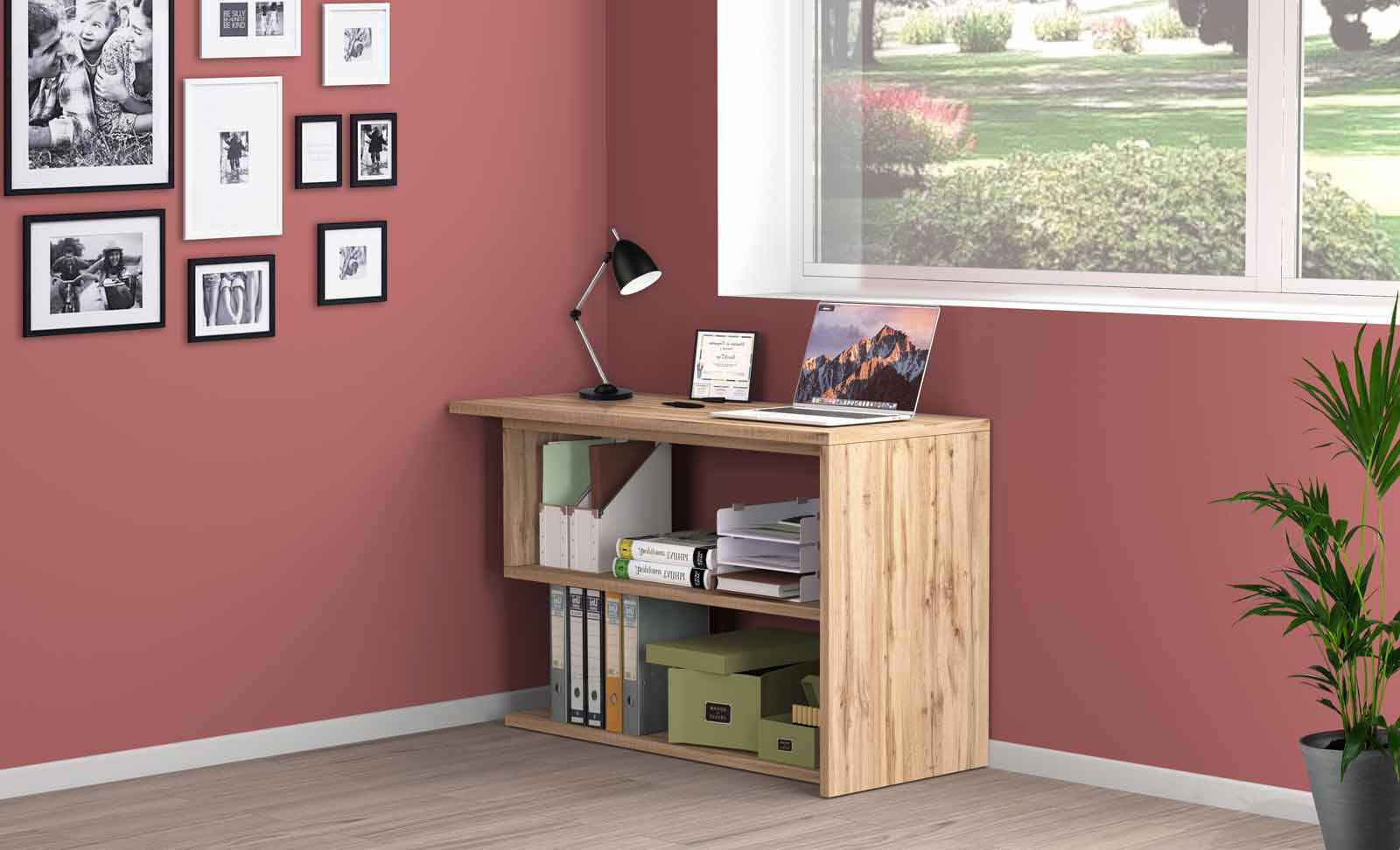 Scrivania pluriposizionabile finitura Wotan, Made in Italy