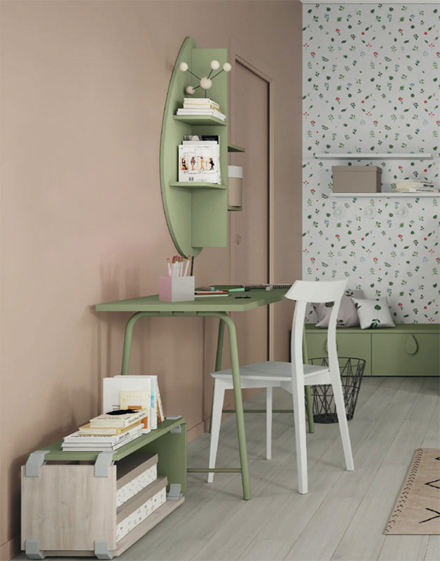 scrivania camerette verde oliva