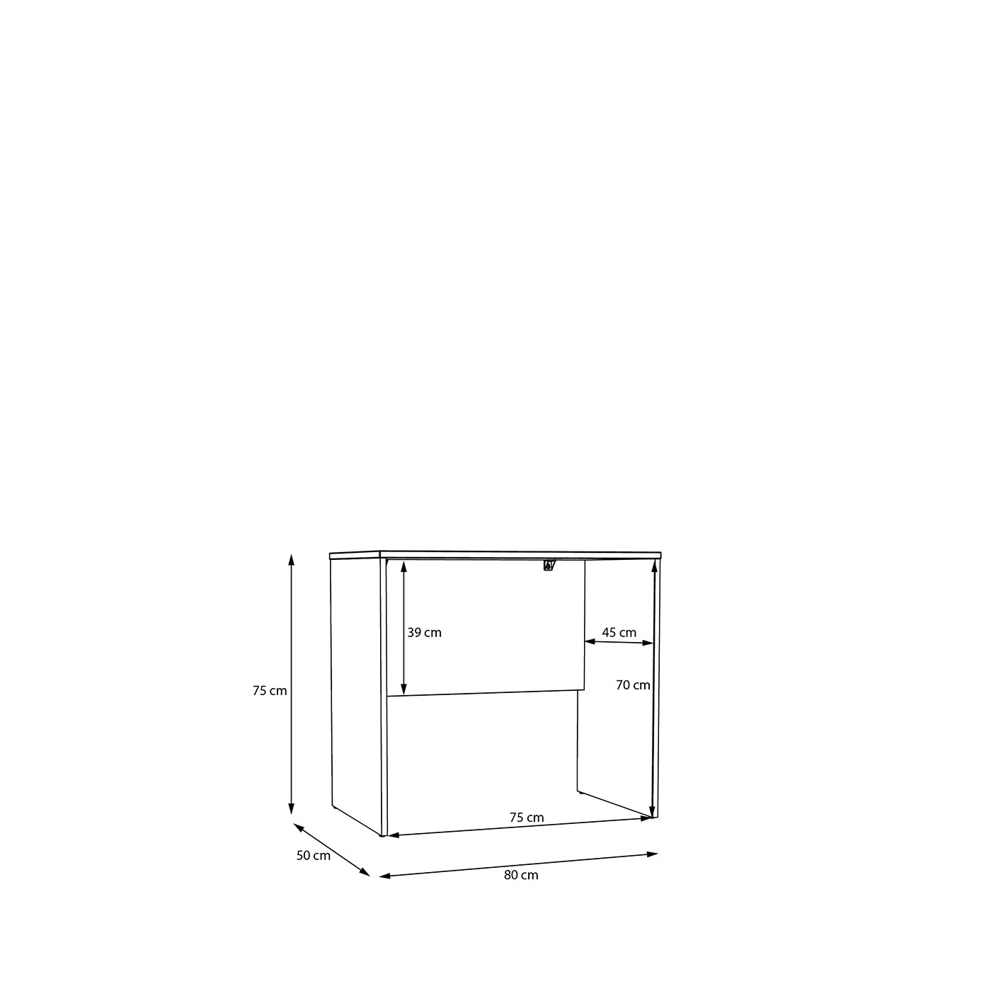 scrivania bianca 80 cm