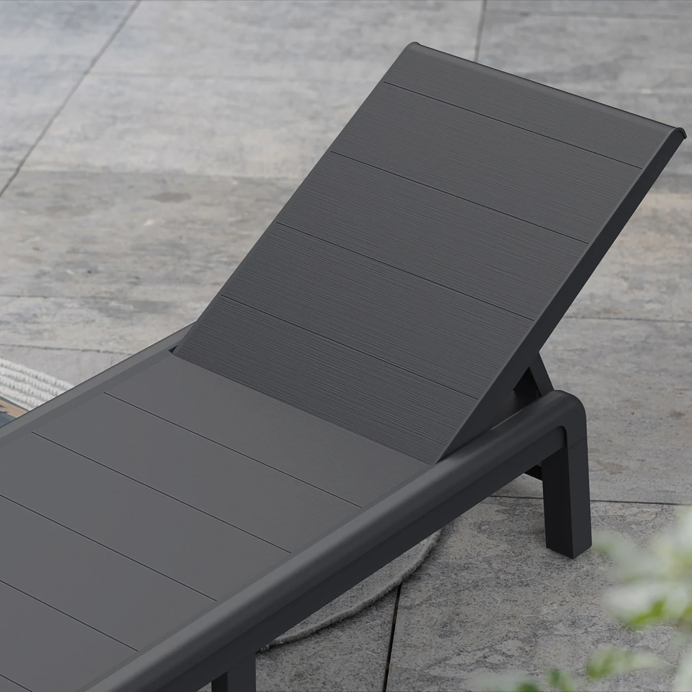 Sdraio con schienale reclinabile, 188x29x58 h cm, color Grafite