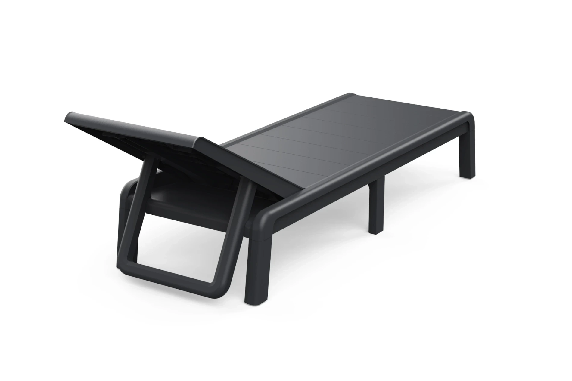 Sdraio con schienale reclinabile, 188x29x58 h cm, color Grafite