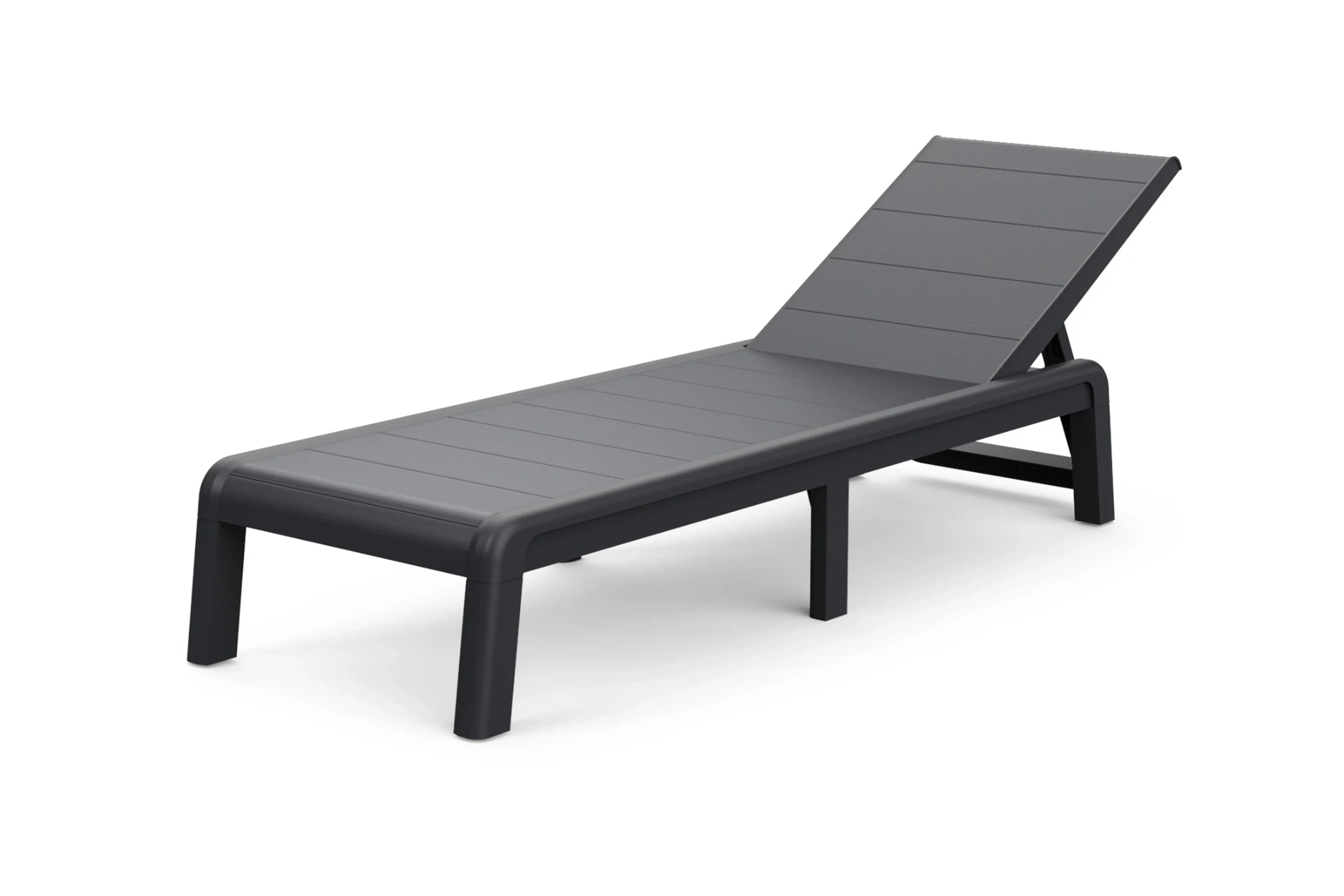 Sdraio con schienale reclinabile, 188x29x58 h cm, color Grafite