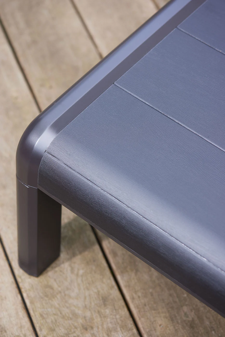 Sdraio con schienale reclinabile, 188x29x58 h cm, color Grafite