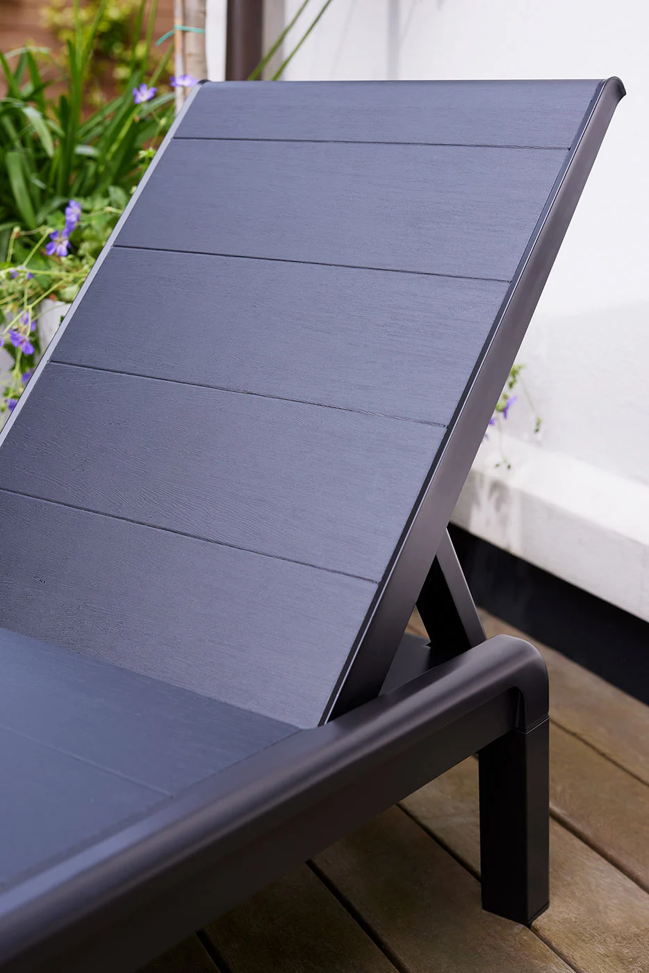 Sdraio con schienale reclinabile, 188x29x58 h cm, color Grafite