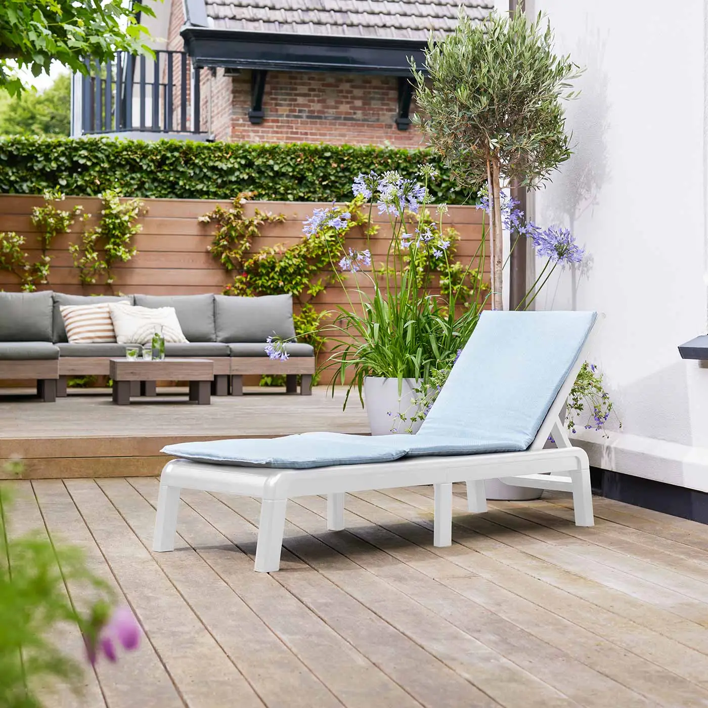 Sdraio reclinabile, 188x29x58 h cm, color Bianco