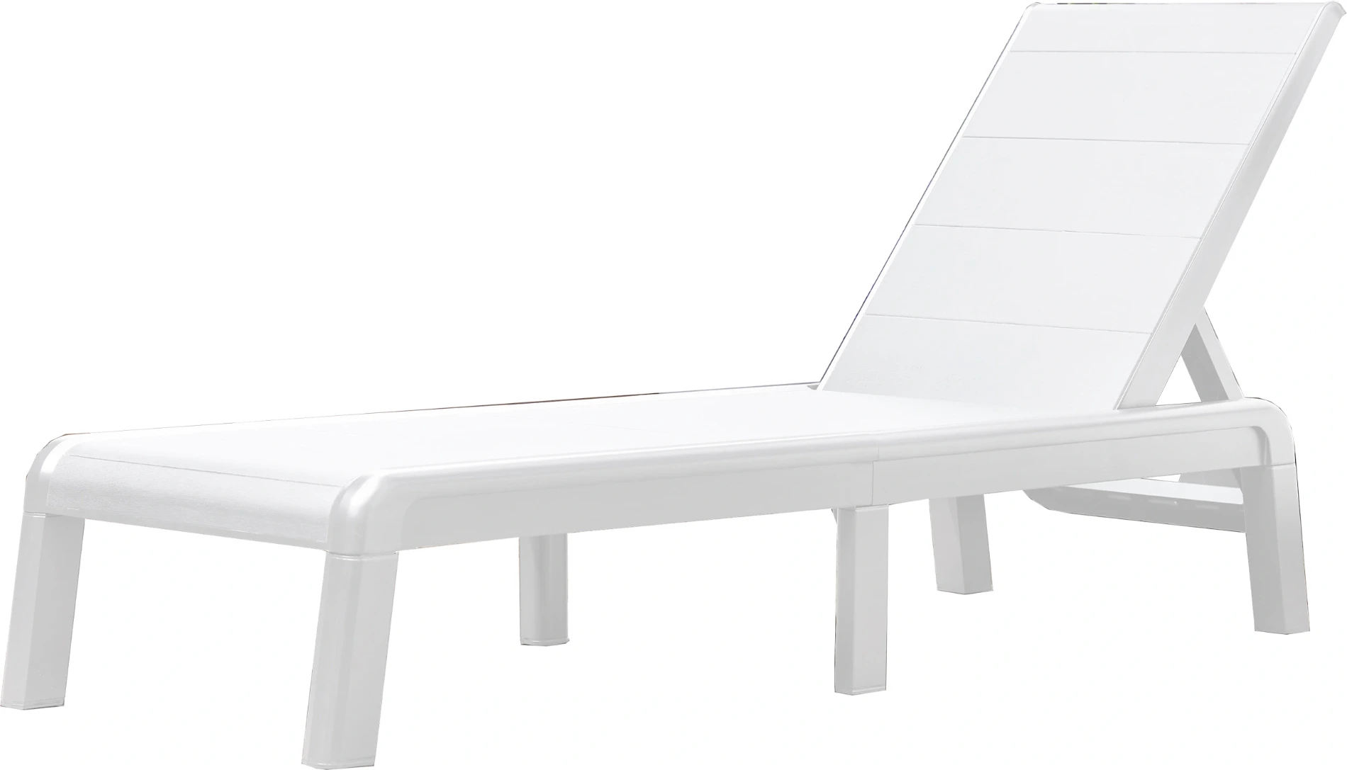 Sdraio reclinabile, 188x29x58 h cm, color Bianco