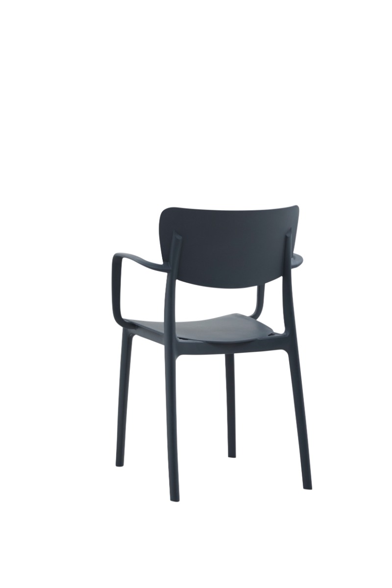Sedia da esterno in polipropilene, colore antracite