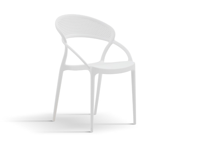 Sedia da esterno in fibra di vetro colore Bianco