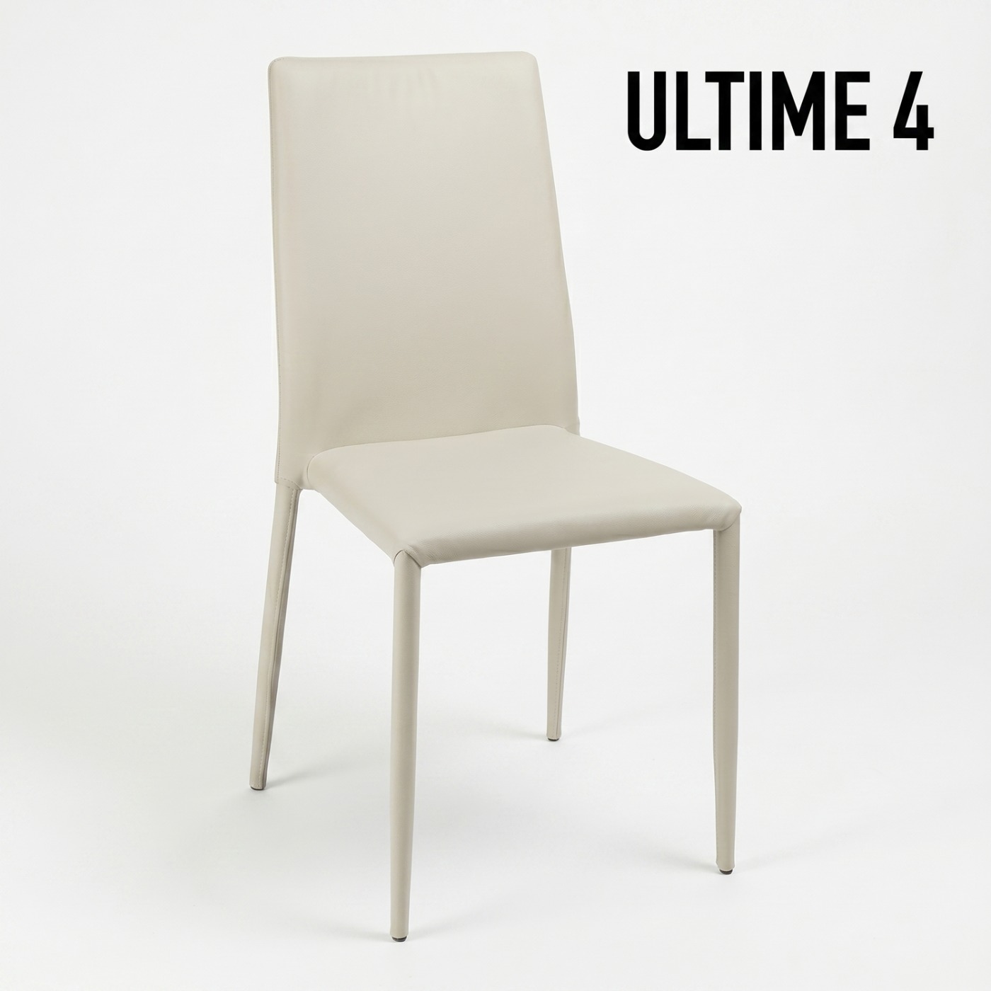 Sedia moderna rivestita in PU, colore Bianco in offerta 