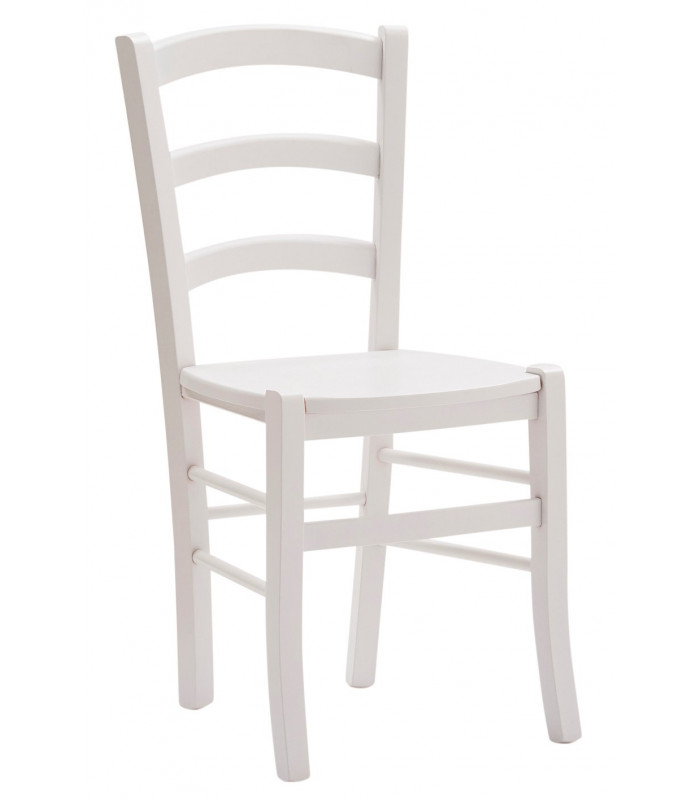 Sedia con fondino in legno in finitura laccato opaco