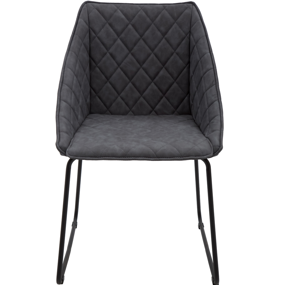 Sedia moderna in similpelle grigio a rombi