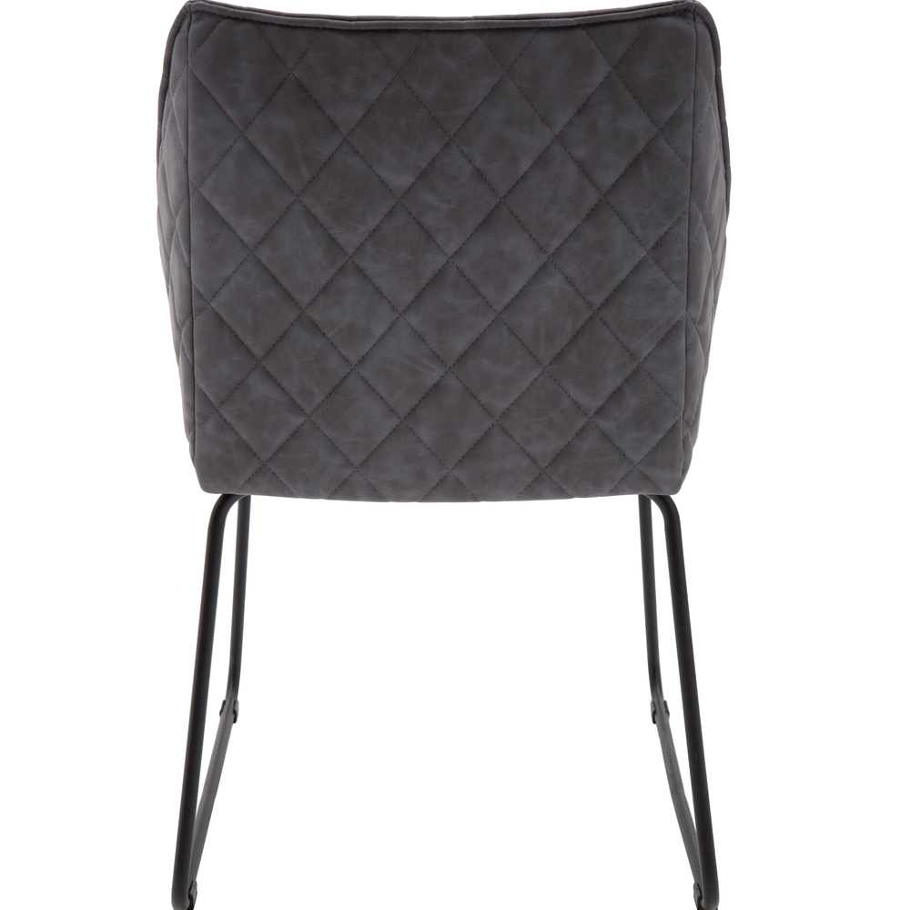 Sedia moderna in similpelle grigio a rombi