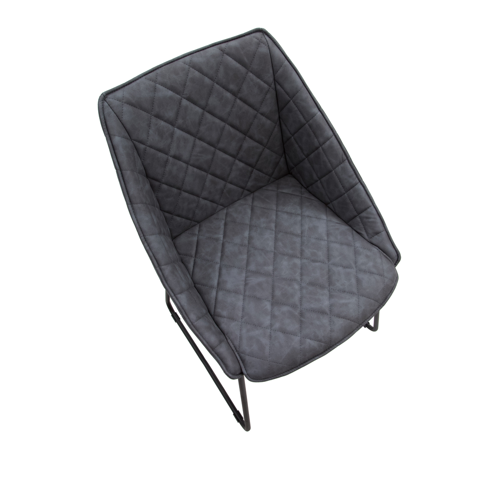 Sedia moderna in similpelle grigio a rombi