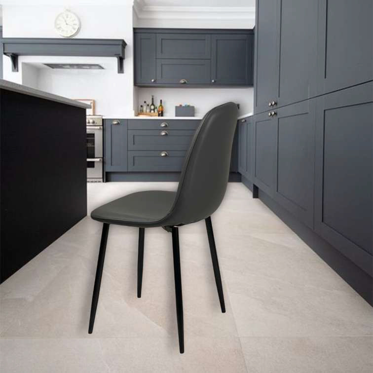 Sedia in ecopelle, colore Grigio 