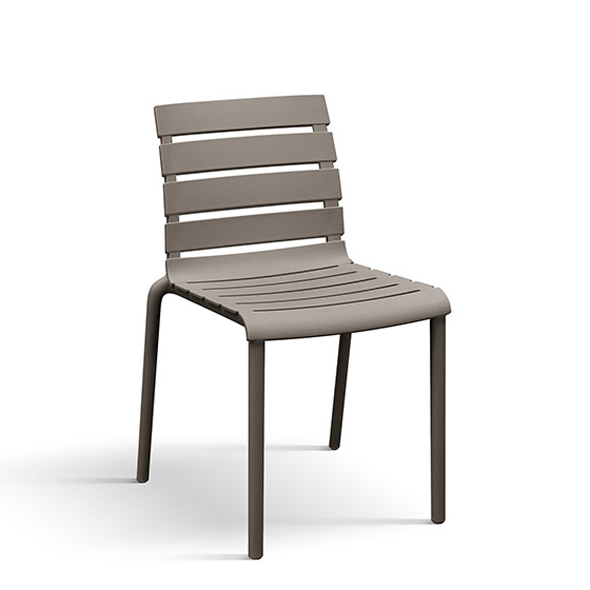 Sedia moderna in polipropilene, tortora