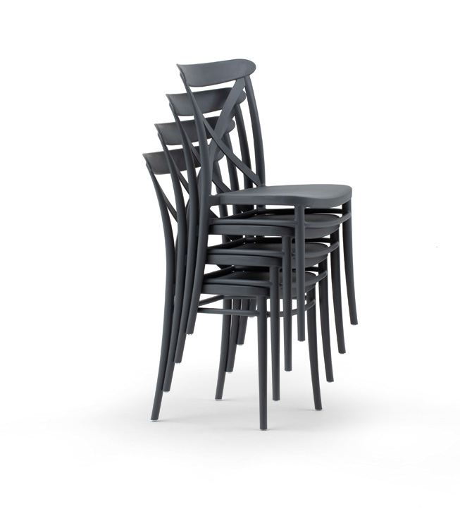 Sedia per uso interno ed esterno, colore antracite